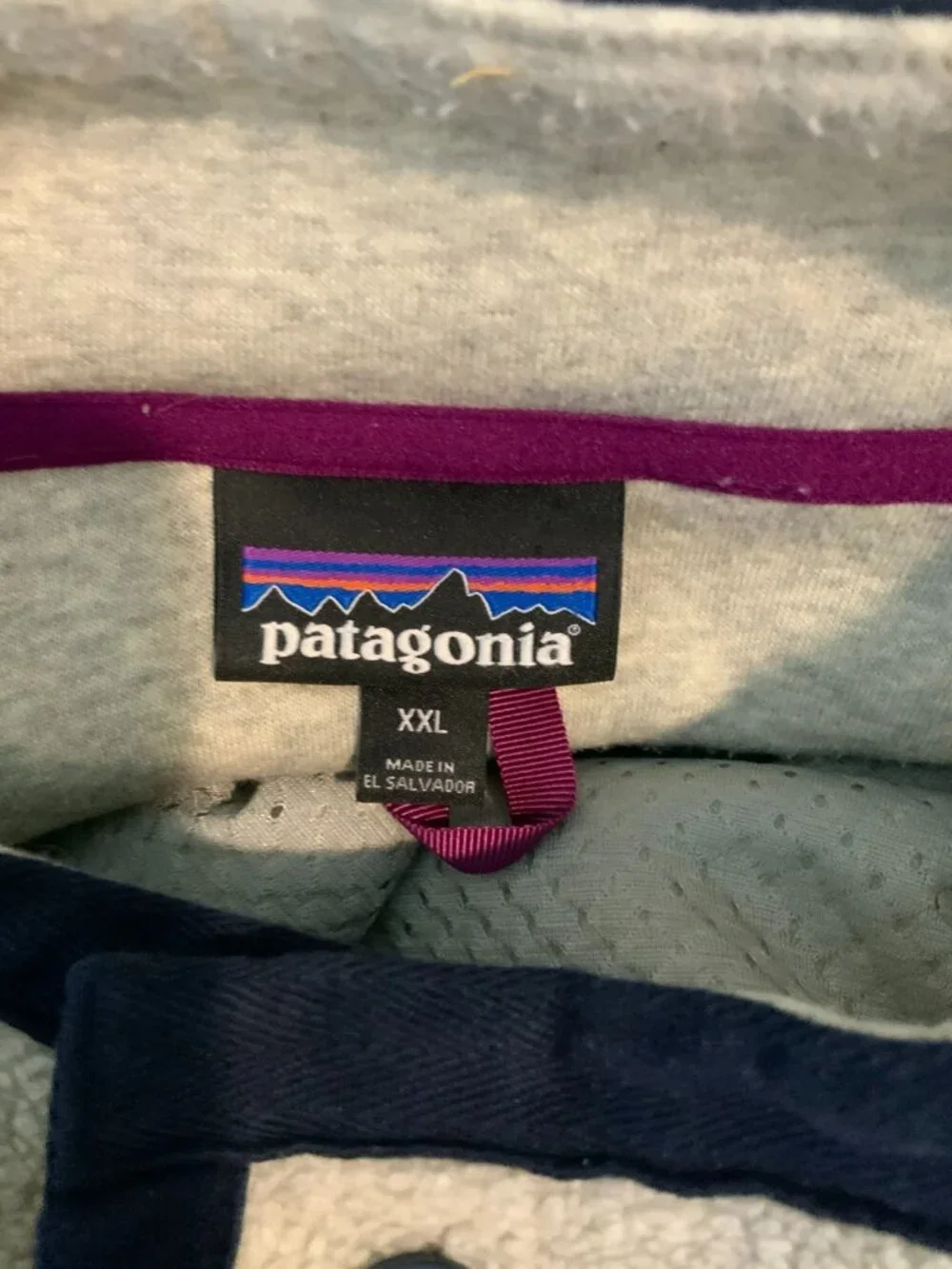 Patagonia Men's Gray Shearling Fleece Button Pullover Sweater, Size XXL
